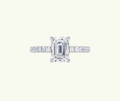 Emerald cut modern diamond shoulder set ring