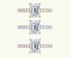 Emerald cut modern diamond shoulder set ring