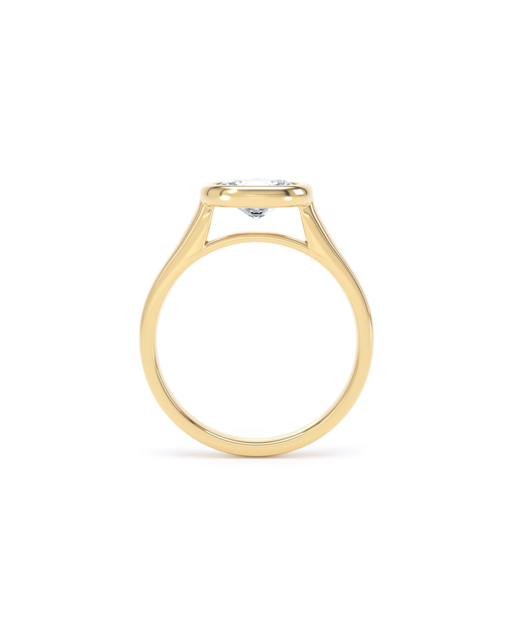 East West Bezel set Oval solitaire
