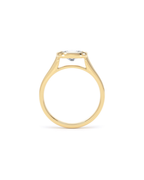 East West Bezel set Oval solitaire