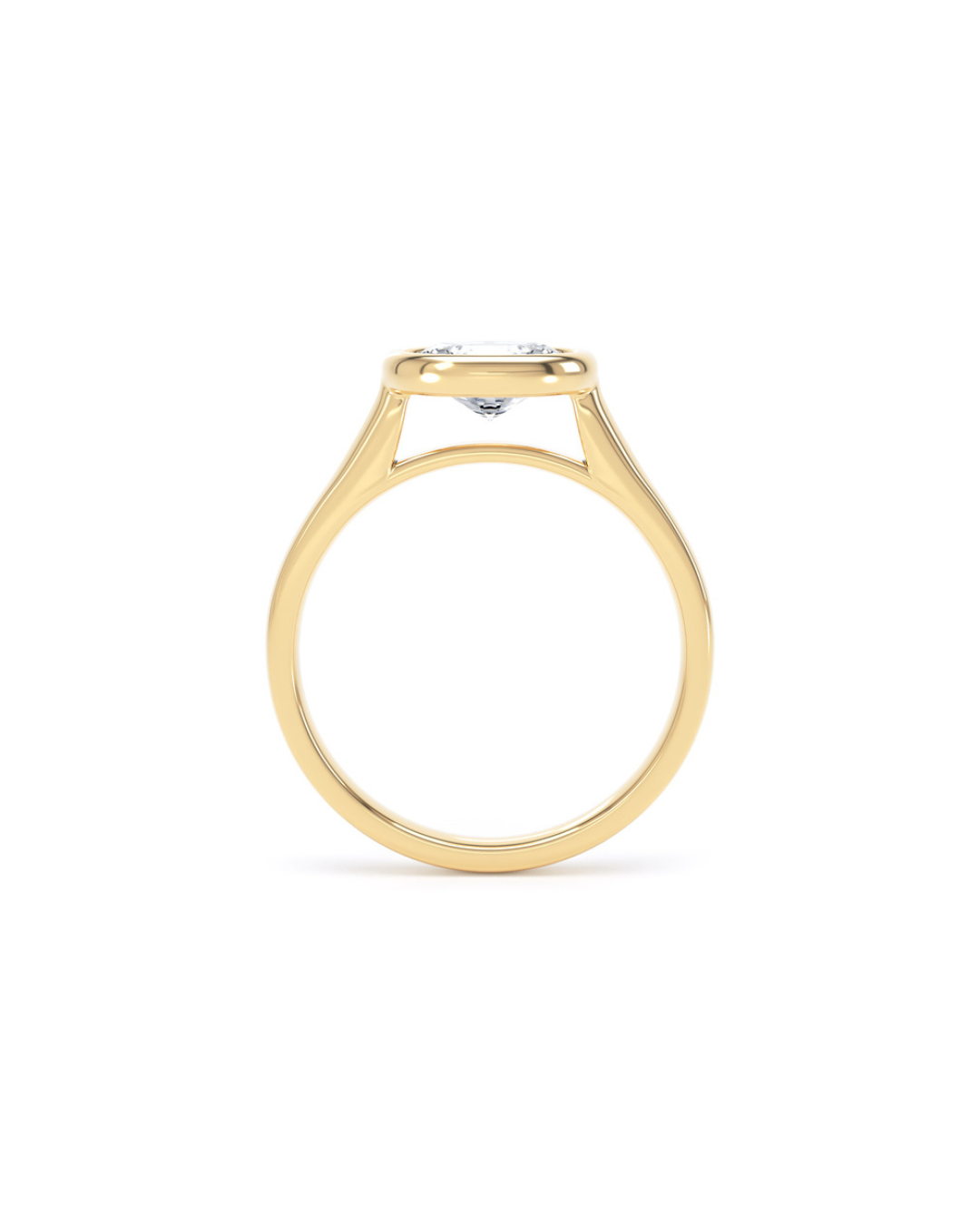 East West Bezel set Oval solitaire