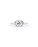 East West Bezel set Oval solitaire