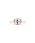 East West Bezel set Oval solitaire