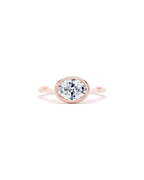 East West Bezel set Oval solitaire