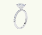 Emerald cut modern diamond shoulder set ring