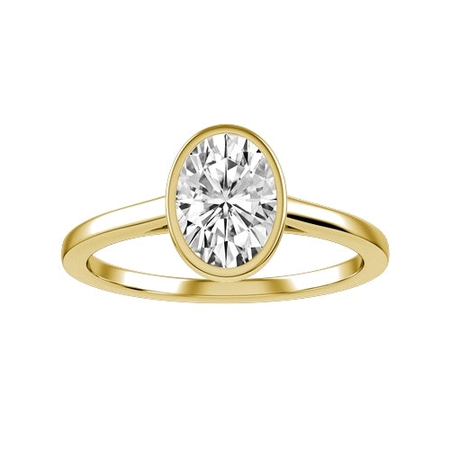 Oval Lab-grown Diamond Bridal Ring — down